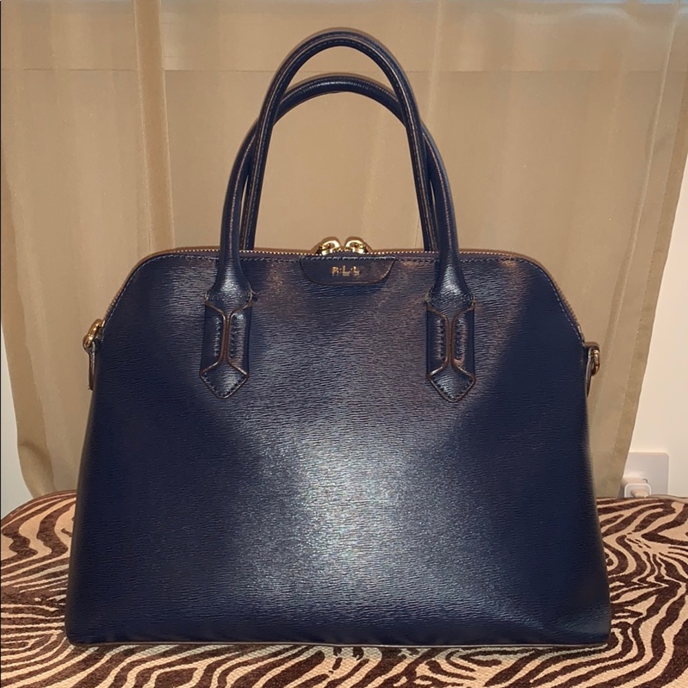 Ralph Lauren Tate Dome Satchel Navy Blue